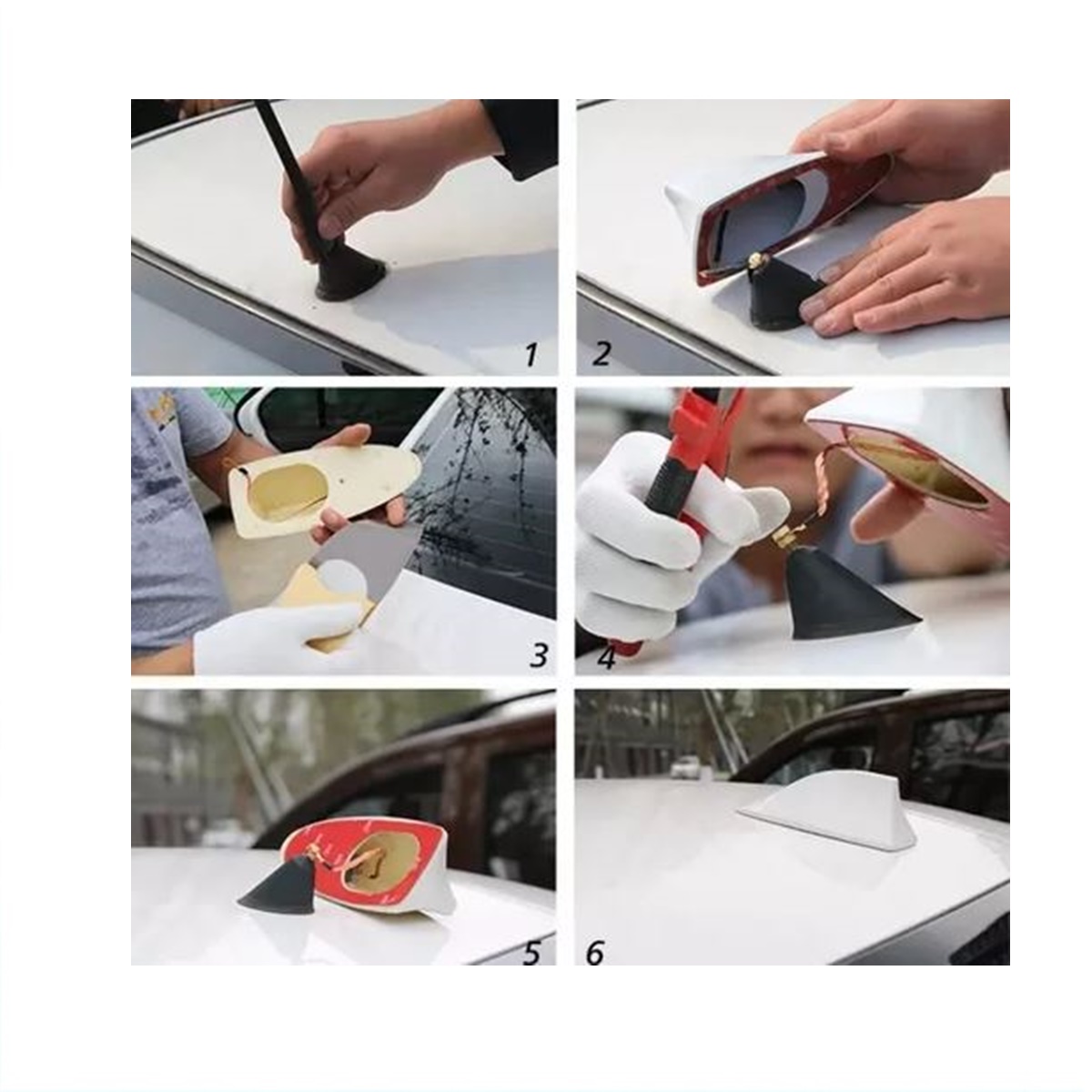 Antena Universal de aleta de tiburón para Auto Roja
