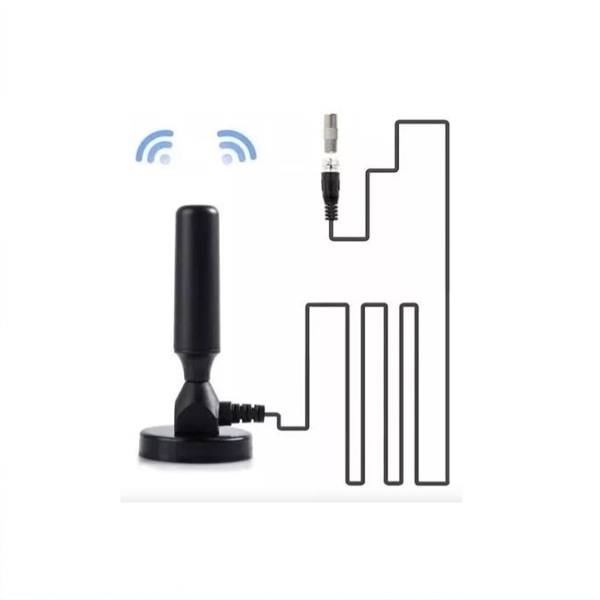 Antena Tdt Digital Terrestre Señal 360° Hd 5m Coaxial Modelo : SB-3002