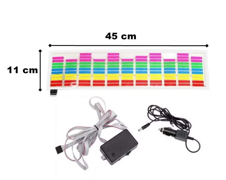 Ecualizador LED Automóvil al ritmo de la Música 45 cm x 11 cm