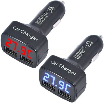 Cargador de celular 2 puertos USB Conexión cigarrera 3.1A.