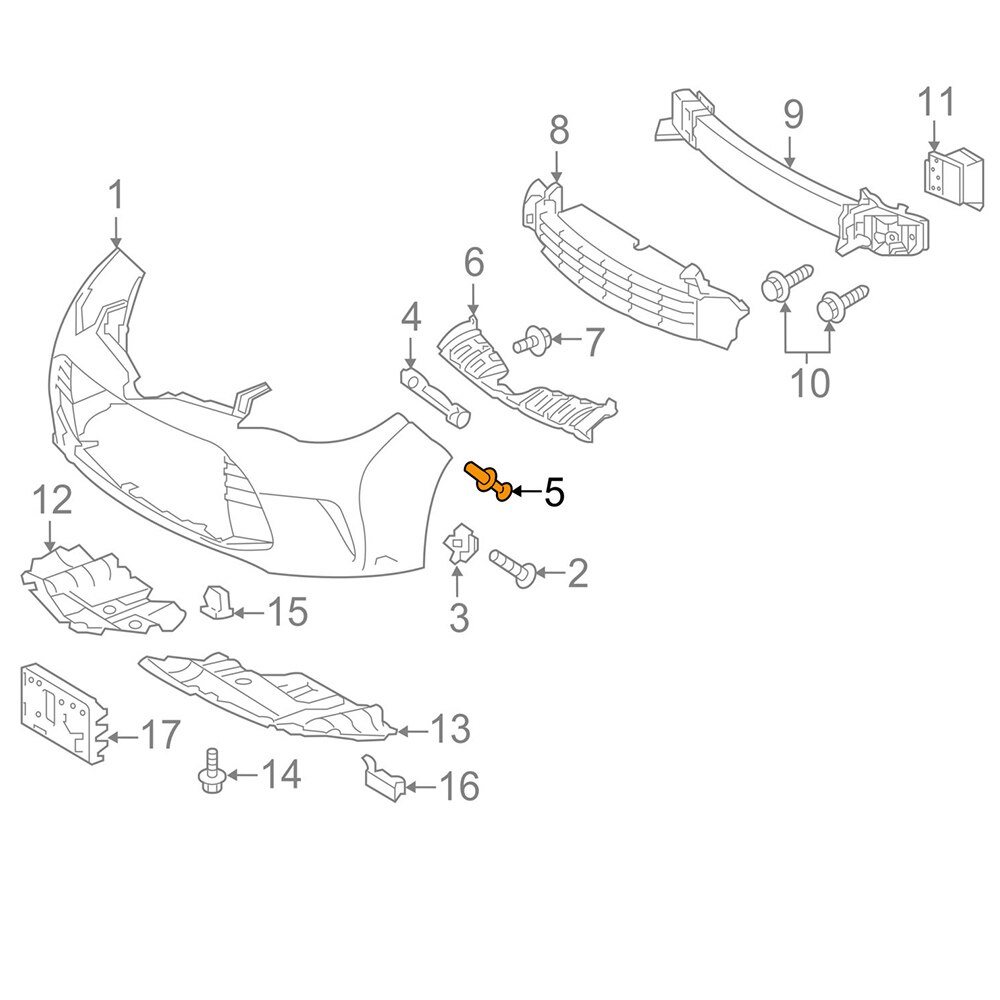 Clips de retenedor de parachoques delantero P/N:90467-05090-B1 para Toyota